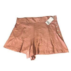 Unique Vintage High Waist Shorts in Soft Pink rose size 3X daisy buttons side